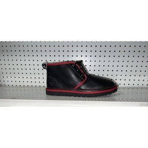 UGG Neumel Leather Mens Insulated Winter Snow Boots Size 11 Black Red 1133777